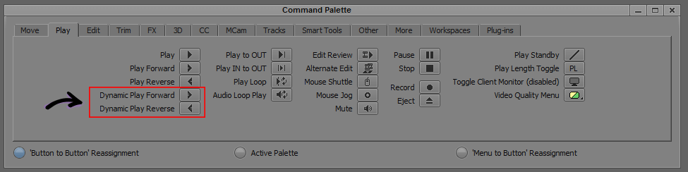 Dynamic play - Command Palette